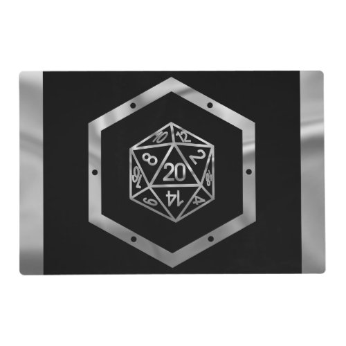 RPG Dice  Silver Fantasy Tabletop PnP Role Player Placemat