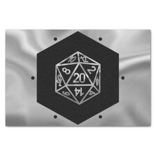 RPG Dice  Silver Fantasy Tabletop PnP Role Player Tissue Paper