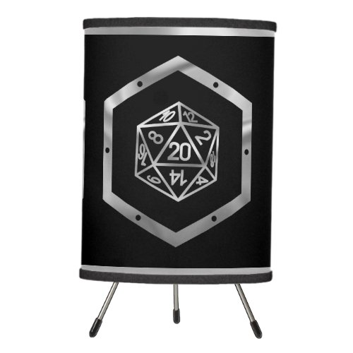 RPG Dice  Silver Fantasy Tabletop PnP Role Player Tripod Lamp