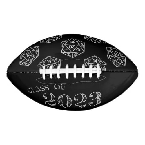 RPG Dice  Silver Tabletop Role Player Graduation Football