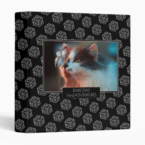 RPG Dice  Silver Tabletop Role Player Pet Album 3 Ring Binder