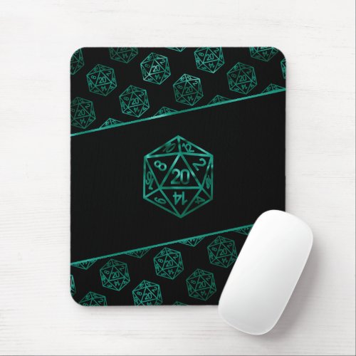 RPG Dice  Teal Fantasy PnP Tabletop Roleplayer Mouse Pad