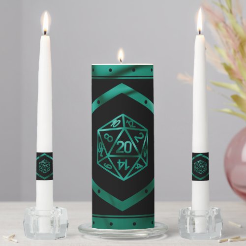 RPG Dice  Teal Fantasy PnP Tabletop Roleplayer Unity Candle Set