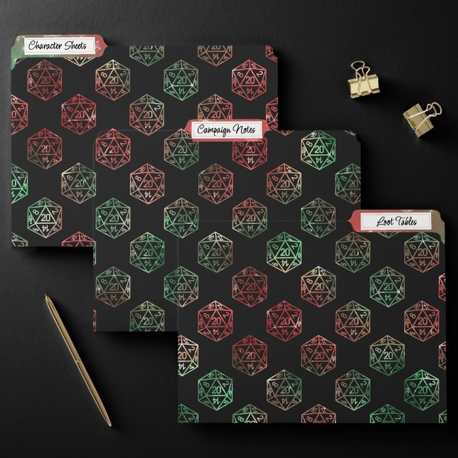 RPG Dice | XMAS Fantasy Retro Tabletop PnP Gamer File Folder (Creator Uploaded)