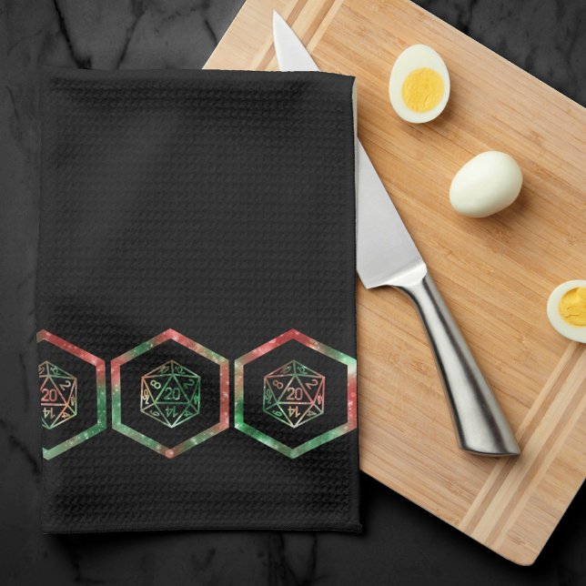 RPG Dice | XMAS Fantasy Retro Tabletop PnP Gamer Kitchen Towel (Creator Uploaded)
