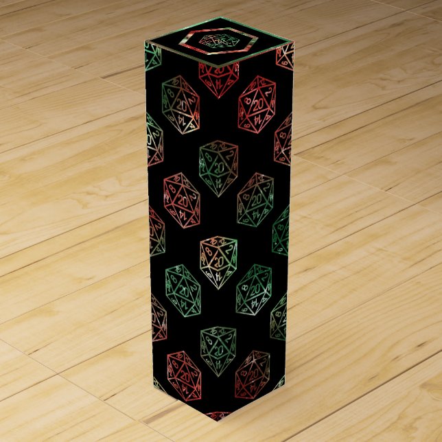 RPG Dice | XMAS Fantasy Retro Tabletop PnP Gamer Wine Box (Front)