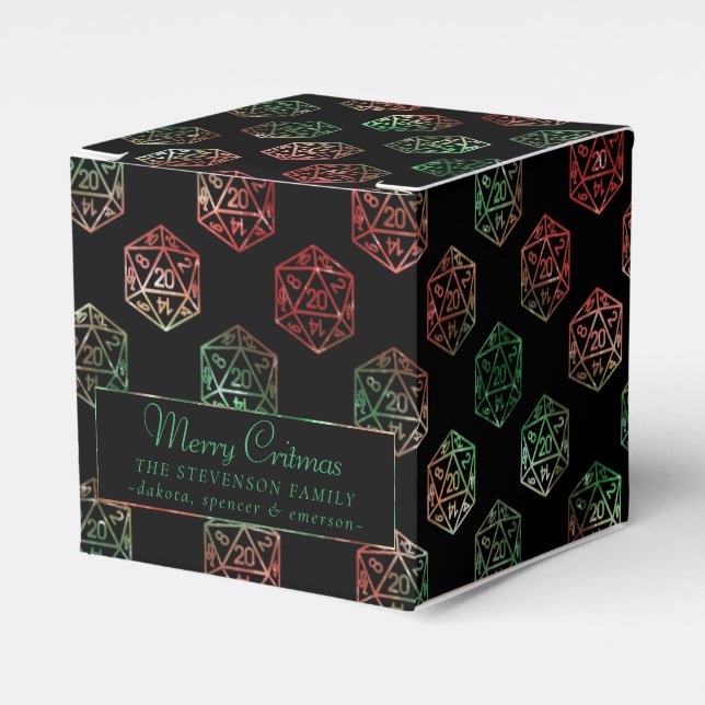 RPG Dice | XMAS Fantasy Tabletop Gamer Custom Favor Boxes (Front Side)