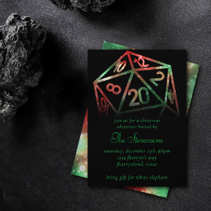 RPG Dice XMAS Fantasy Tabletop Gamer Holiday Invitation