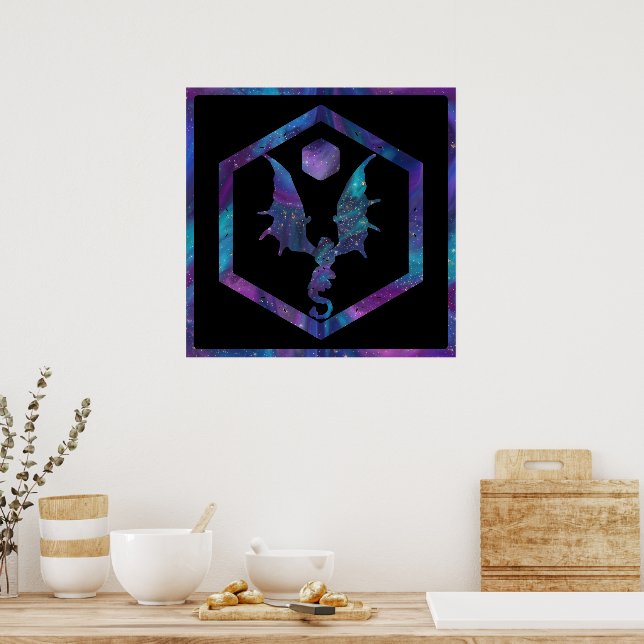 RPG Dragon | Nebula Fantasy Tabletop Gamer Dice Poster (Kitchen)