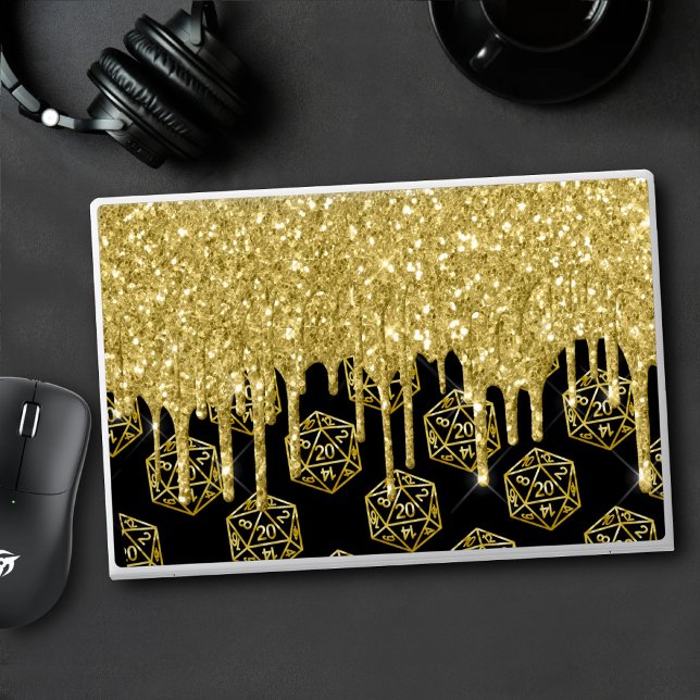 RPG Drip | Gold Fantasy Tabletop PnP Gamer Dice HP Laptop Skin (Creator Uploaded)
