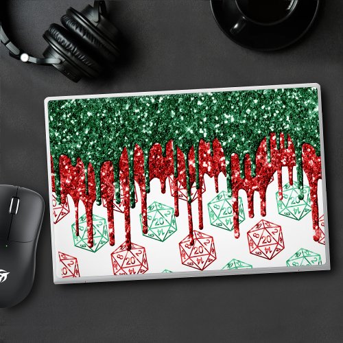 RPG Drip  Holiday Red and Green Christmas Dice HP Laptop Skin