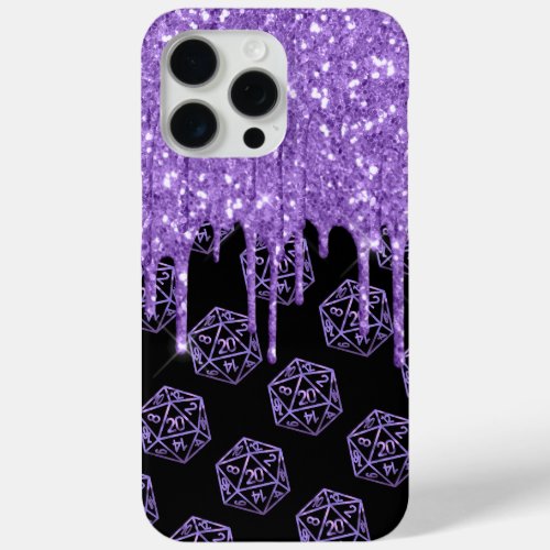 RPG Drip  Purple Fantasy Tabletop Roleplayer Dice iPhone 15 Pro Max Case