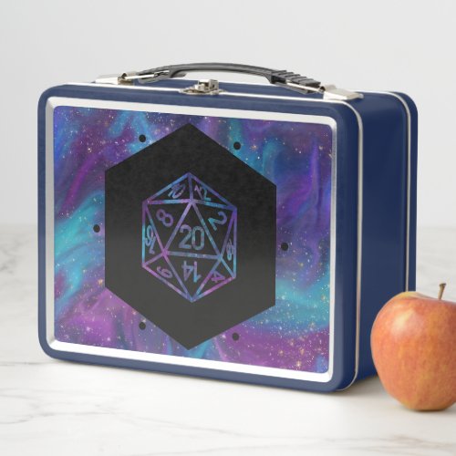 RPG Galaxy Dice  Cosmic Fantasy Tabletop Gamer Metal Lunch Box