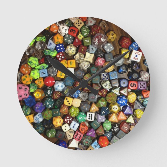 RPG game dice Round Clock (Front)