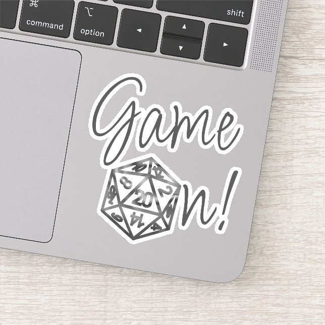 RPG Game On | Classic Fantasy Tabletop Gamer Dice Sticker (Detail)