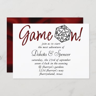 RPG Game On | Classic Red Tabletop Roleplayer Dice Invitation