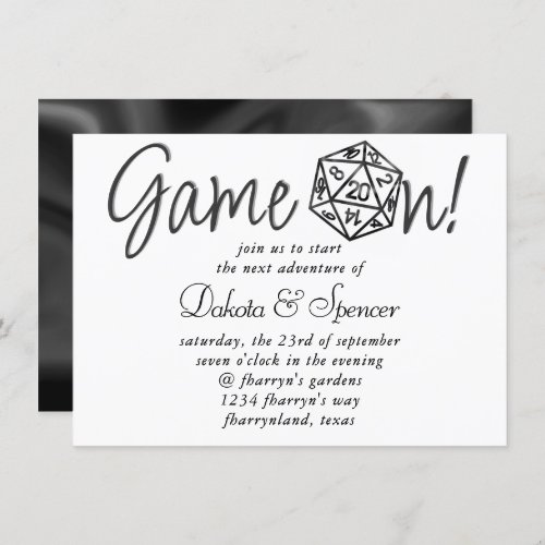 RPG Game On  Classic Tabletop PnP Roleplayer Dice Invitation