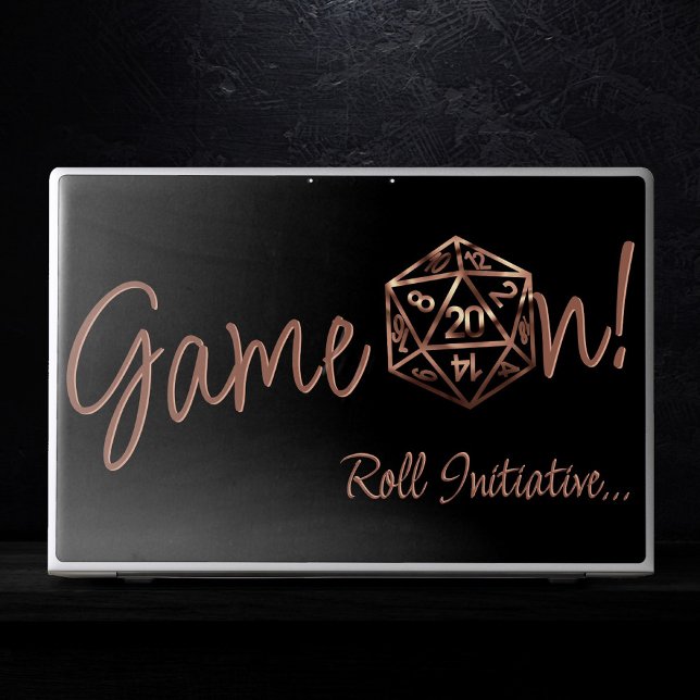 RPG Game On | Copper Fantasy Tabletop Gamer Dice HP Laptop Skin (Creator Uploaded)
