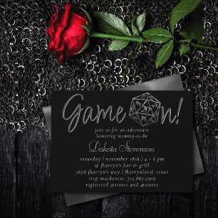 RPG Game On   Fantasy Tabletop Retro Gamer Dice Invitation