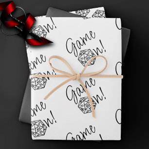 RPG Game On Fantasy Tabletop Retro Gamer Dice Wrapping Paper Sheets