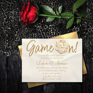 RPG Game On Gold Fantasy Tabletop PnP Gamer Dice Invitation