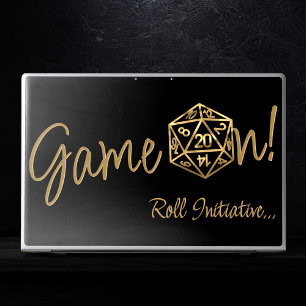 RPG Game On Gold Fantasy Tabletop Retro Gamer HP Laptop Skin