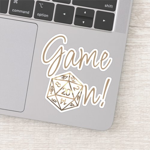 RPG Game On  Gold Tabletop PnP Role Player Dice Sticker