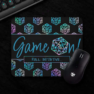 RPG Game On   Holo Fantasy Tabletop PnP Gamer Dice Mouse Pad