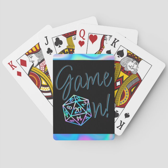 RPG Game On | Holo Fantasy Tabletop Retro Gamer Poker Cards (Back)