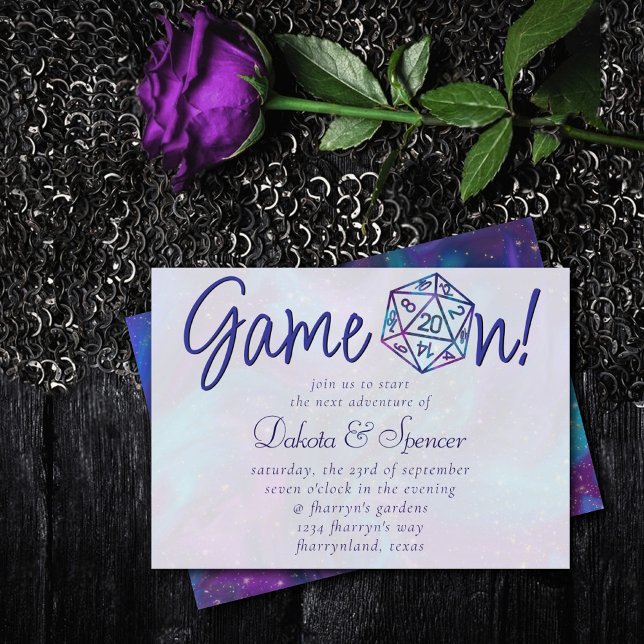 RPG Game On | Nebula Fantasy Tabletop Gamer Dice Invitation (Creator Uploaded)