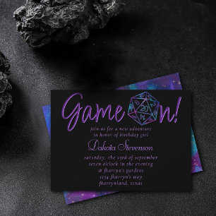 RPG Game On   Nebula Fantasy Tabletop Gamer Dice Invitation
