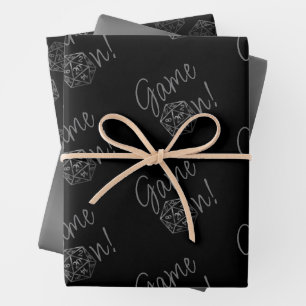 RPG Game On   Old School Tabletop Roleplayer Dice Wrapping Paper Sheets