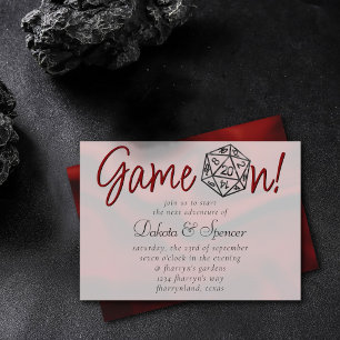 RPG Game On Red Fantasy Tabletop PnP Gamer Dice Invitation