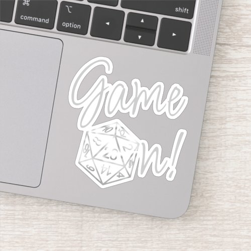 RPG Game On  Silver Fantasy Tabletop Roleplayer Sticker