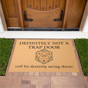 Not A Trap Door Doormat, D&D Doormat, Dungeons and Dragons Doormat