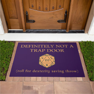 Not A Trap Door Doormat, D&D Doormat, Dungeons and Dragons Doormat