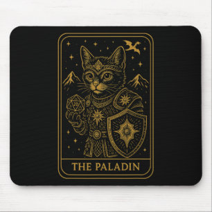 Rpg Gamer Paladin D20 Dice Nerdy Geek Cat Men Wome Mouse Pad