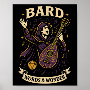 Rpg Gamer Rd D20 Dice Nerdy Geek Men Women Kids  Poster