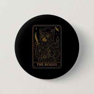 Rpg Gamer Rogue D20 Dice Nerdy Geek Cat Men Women  Button