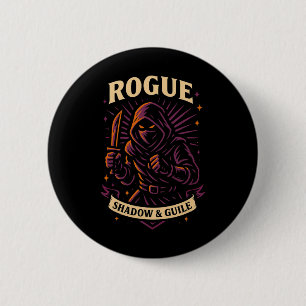 Rpg Gamer Rogue D20 Dice Nerdy Geek Men Women Kids Button