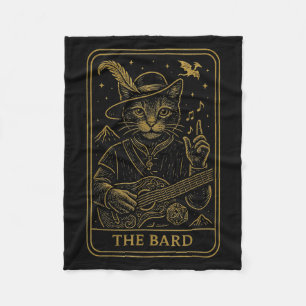 Rpg Gamer The Bard D20 Dice Nerdy Geek Cat Men Wom Fleece Blanket