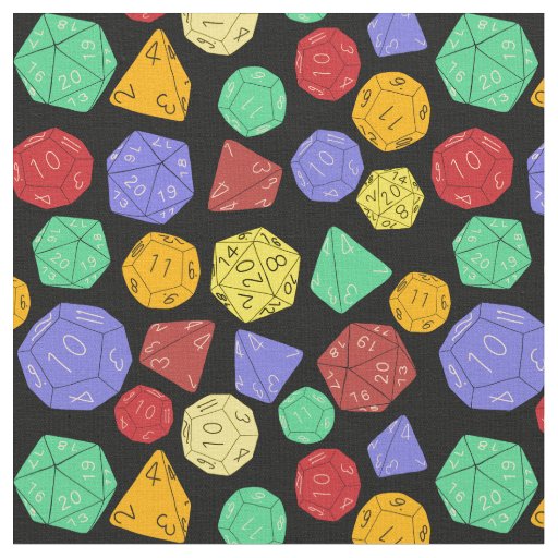 RPG Gaming Dice, Board, Fantasy Games Patterned Fabric