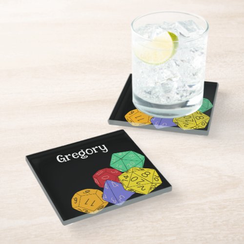 RPG Gaming Dice Board Fantasy Games Personalized Glass Coaster