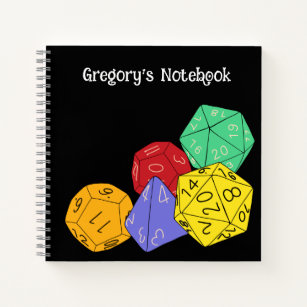 RPG Gaming Dice, Board, Fantasy Games Personalized Notebook