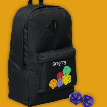 Rpg Gaming Dice  Board  Fantasy Games Personalized Port Authority® Backpack by AwkwardDesignCo at Zazzle