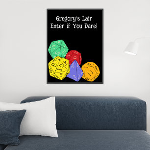 RPG Gaming Dice, Board, Fantasy Games Personalized Poster