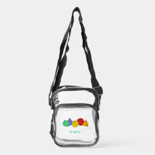 RPG Gaming Dice, Fantasy Games Personalized Clear Crossbody Bag