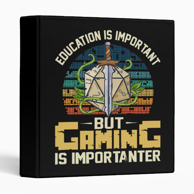 rpg gaming is importanter 3 ring binder (Front/Spine)