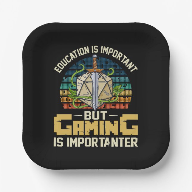 rpg gaming is importanter paper plates (Front)