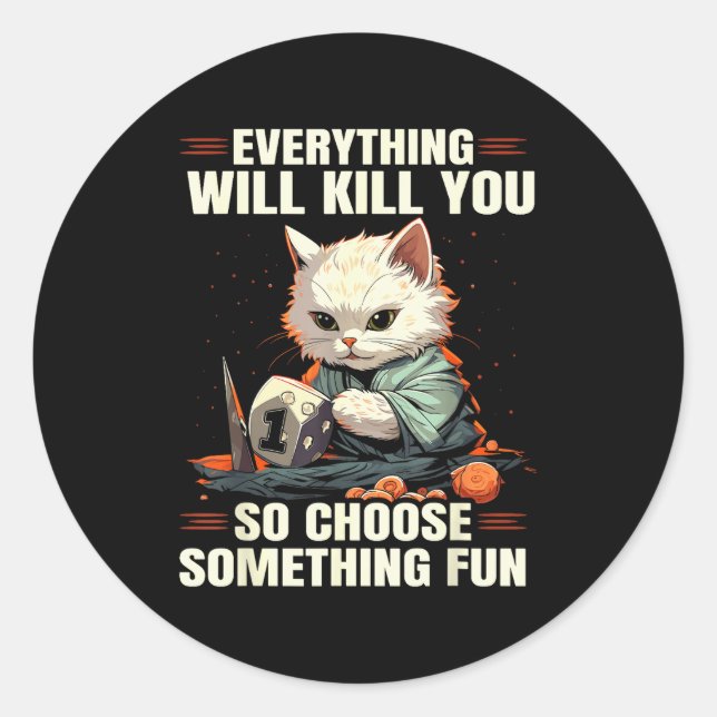 Rpg Gaming Role Playing D20 Tabletop Games Funny R Classic Round Sticker (Front)